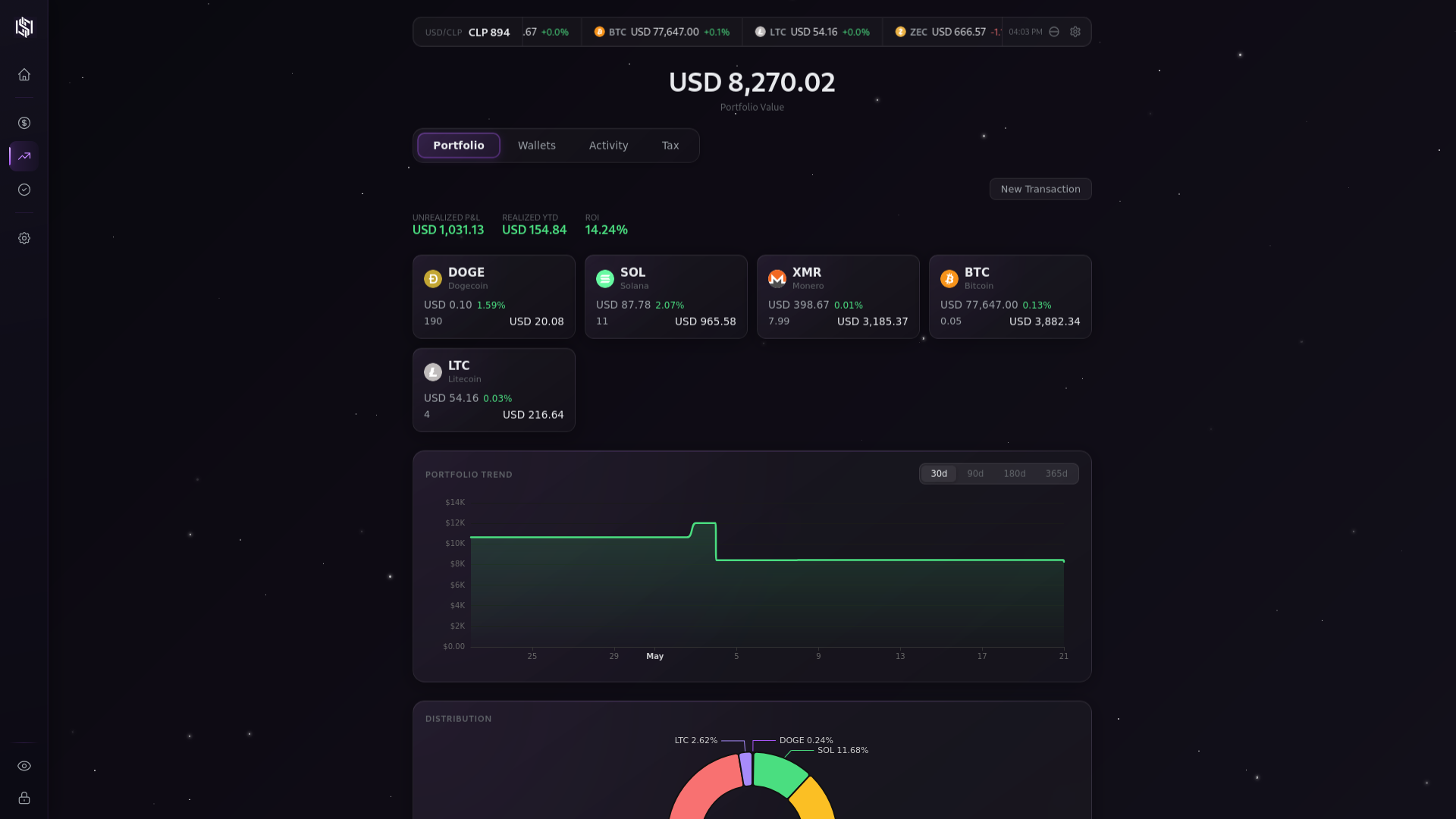 Crypto screen